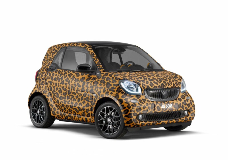 smart fortwo All Gone edition with leopard-print bodywork